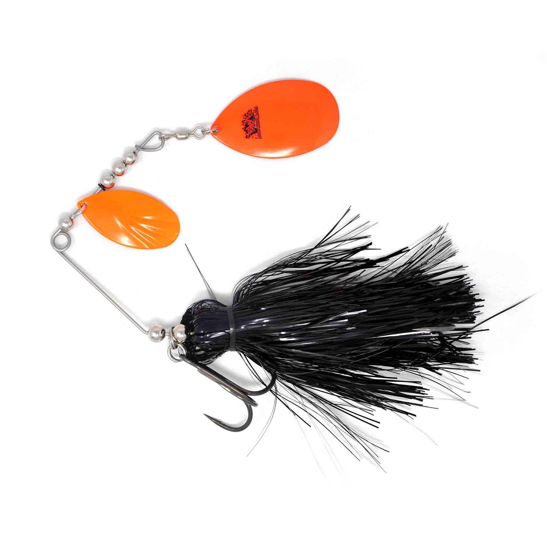 View of Spinnerbaits Blue Water Baits Gong Show 10 Spinnerbait Black / Orange Blade available at EZOKO Pike and Musky Shop