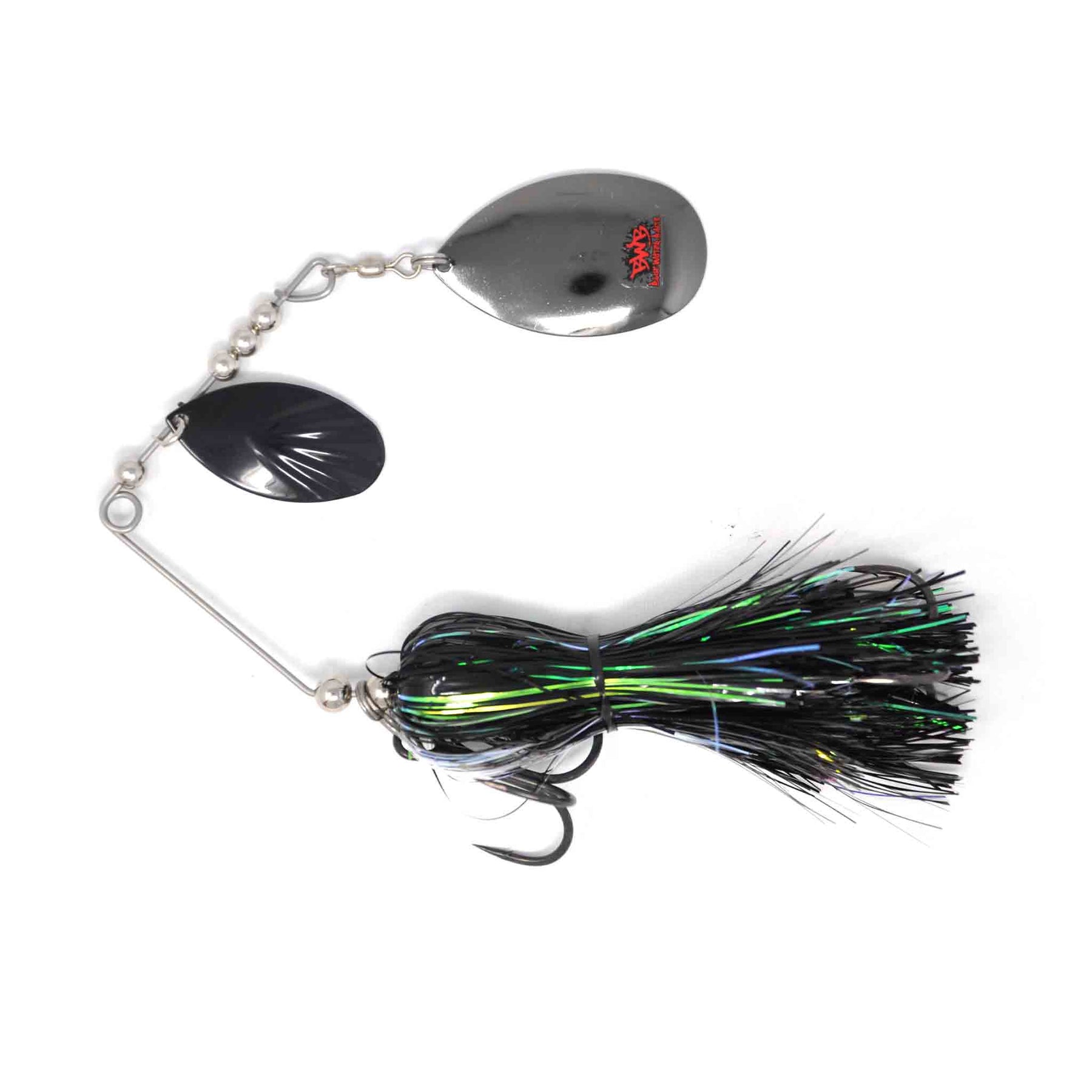 View of Spinnerbaits Blue Water Baits Gong Show 10 Spinnerbait Black Pearl available at EZOKO Pike and Musky Shop
