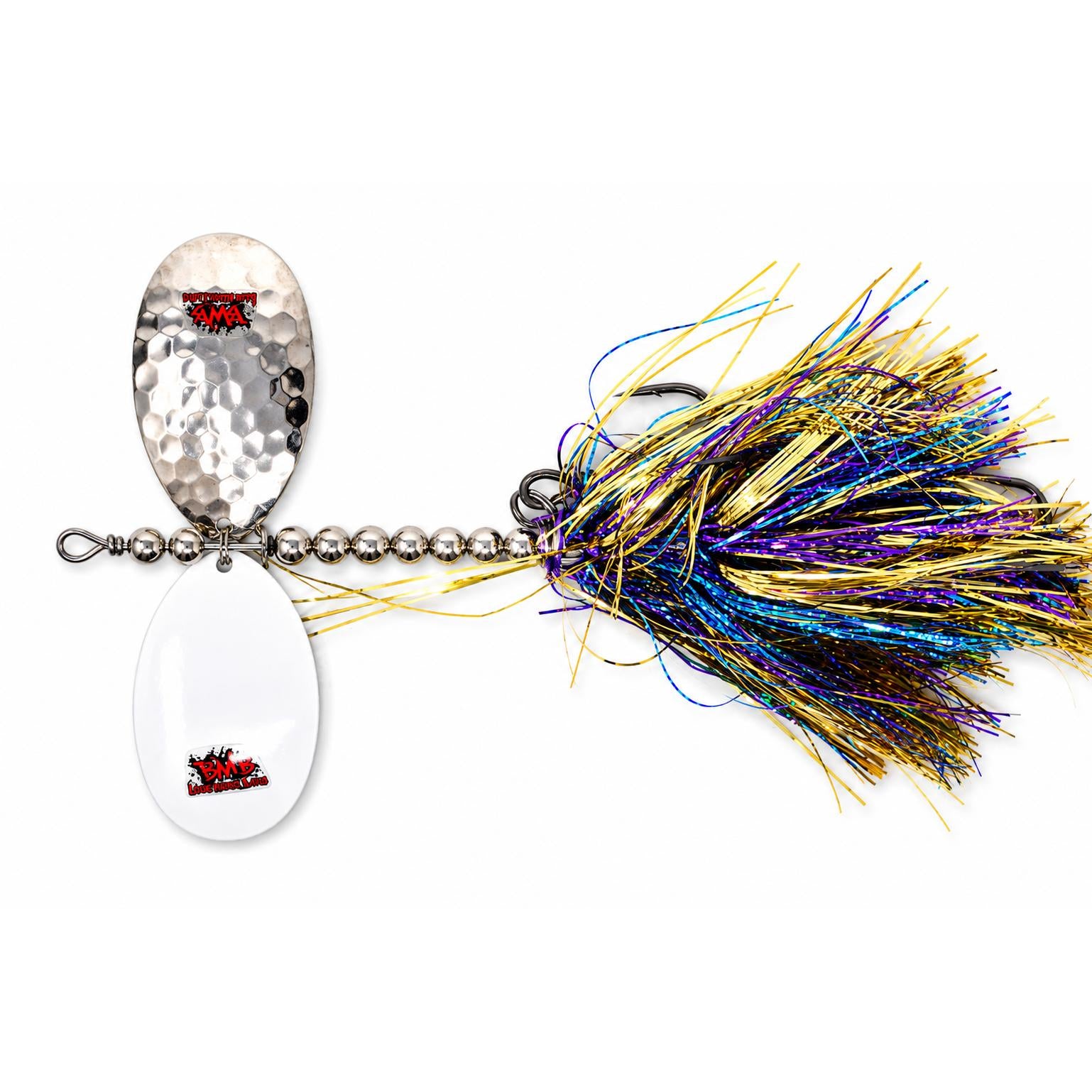 View of Bucktails Blue Water Baits Show Stopper 11S Bucktail SHIMMERING CISCO (1 Blade Painted White/1 Hex Silver) available at EZOKO Fishing