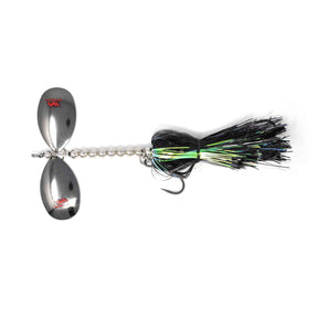 View of Bucktails Blue Water Baits Show Stopper 9 Bucktail Black Pearl available at EZOKO Pike and Musky Shop