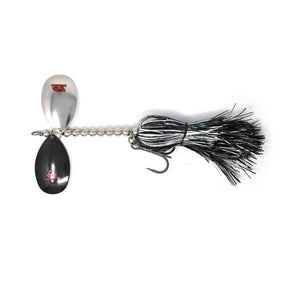 View of Bucktails Blue Water Baits Show Stopper 9 Bucktail Black Ice Cisco available at EZOKO Pike and Musky Shop
