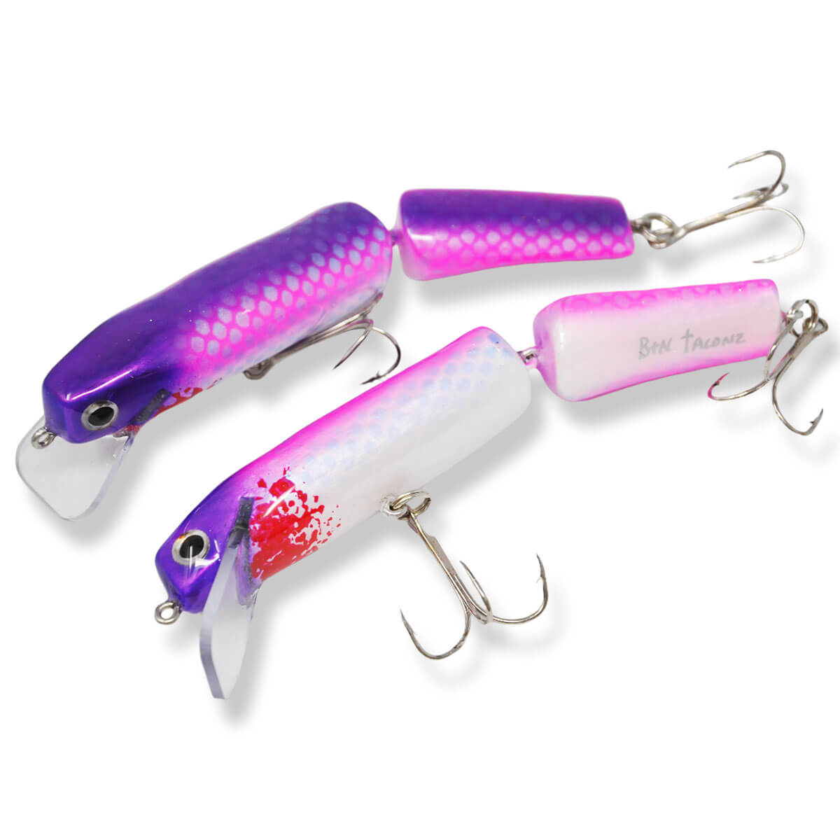 View of Crankbaits B&N Custom 7'' Slasher Jointed Crankbait Purple Back Cisco available at EZOKO Pike and Musky Shop