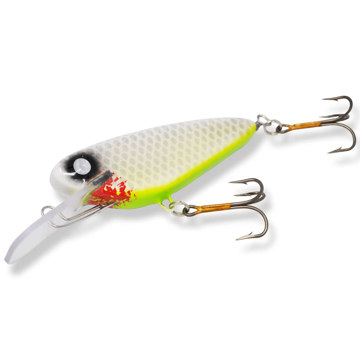 View of Crankbaits B&N Custom Fat Shat 5'' Crankbait Lime Zombie available at EZOKO Pike and Musky Shop