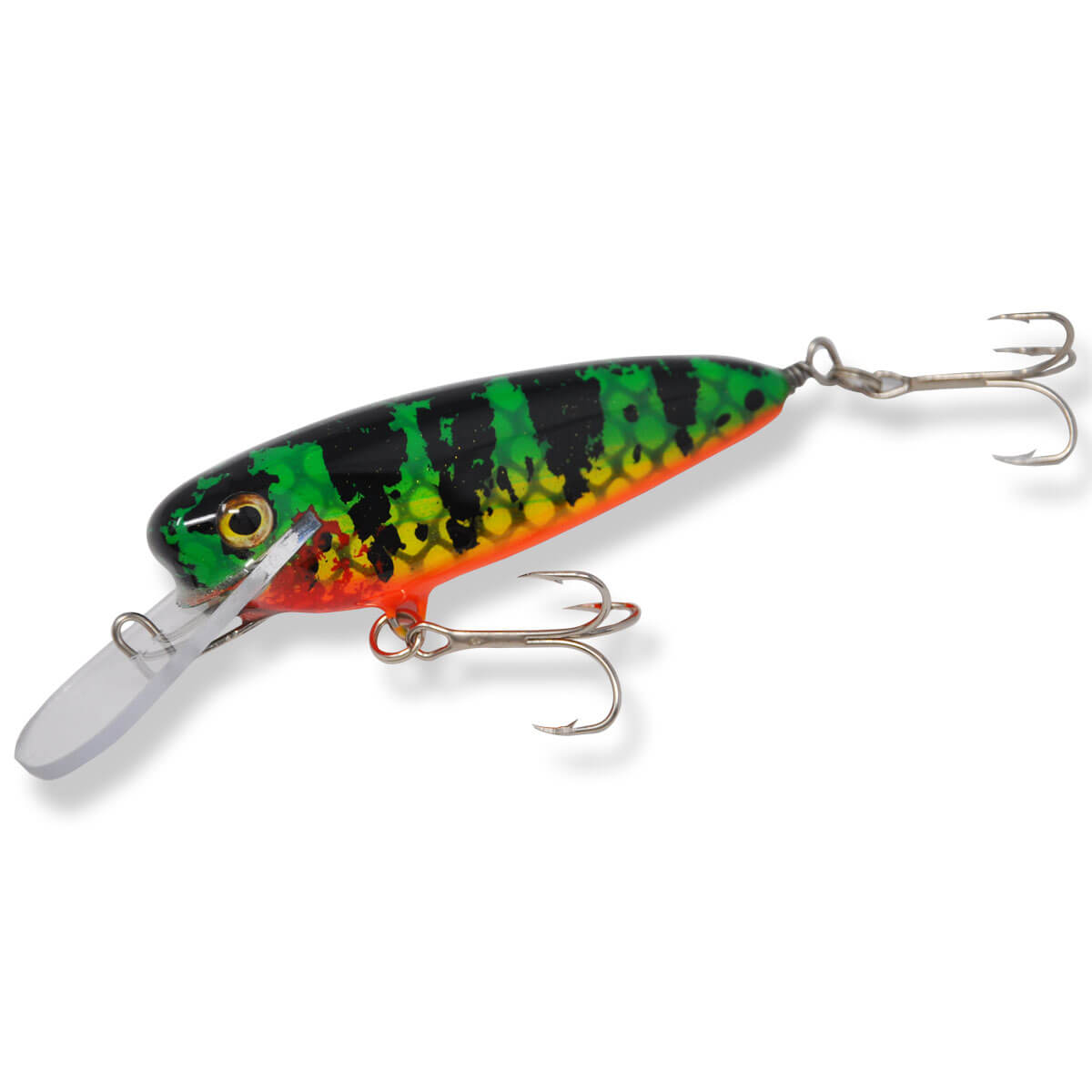 View of Crankbaits B&N Custom Rippin Minnow 4.5'' Crankbait Hot Perch available at EZOKO Pike and Musky Shop