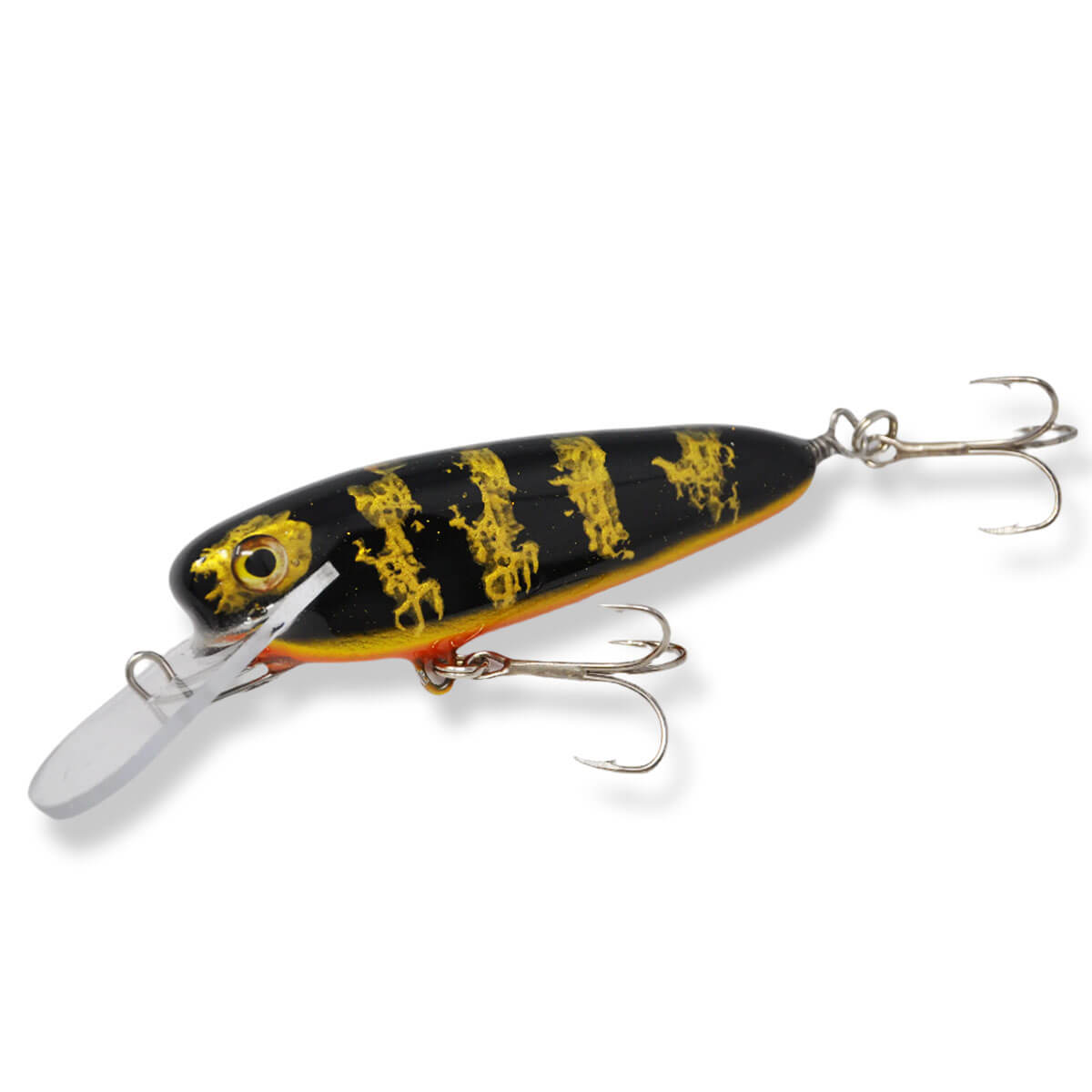 View of Crankbaits B&N Custom Rippin Minnow 4.5'' Crankbait Black Perch available at EZOKO Pike and Musky Shop