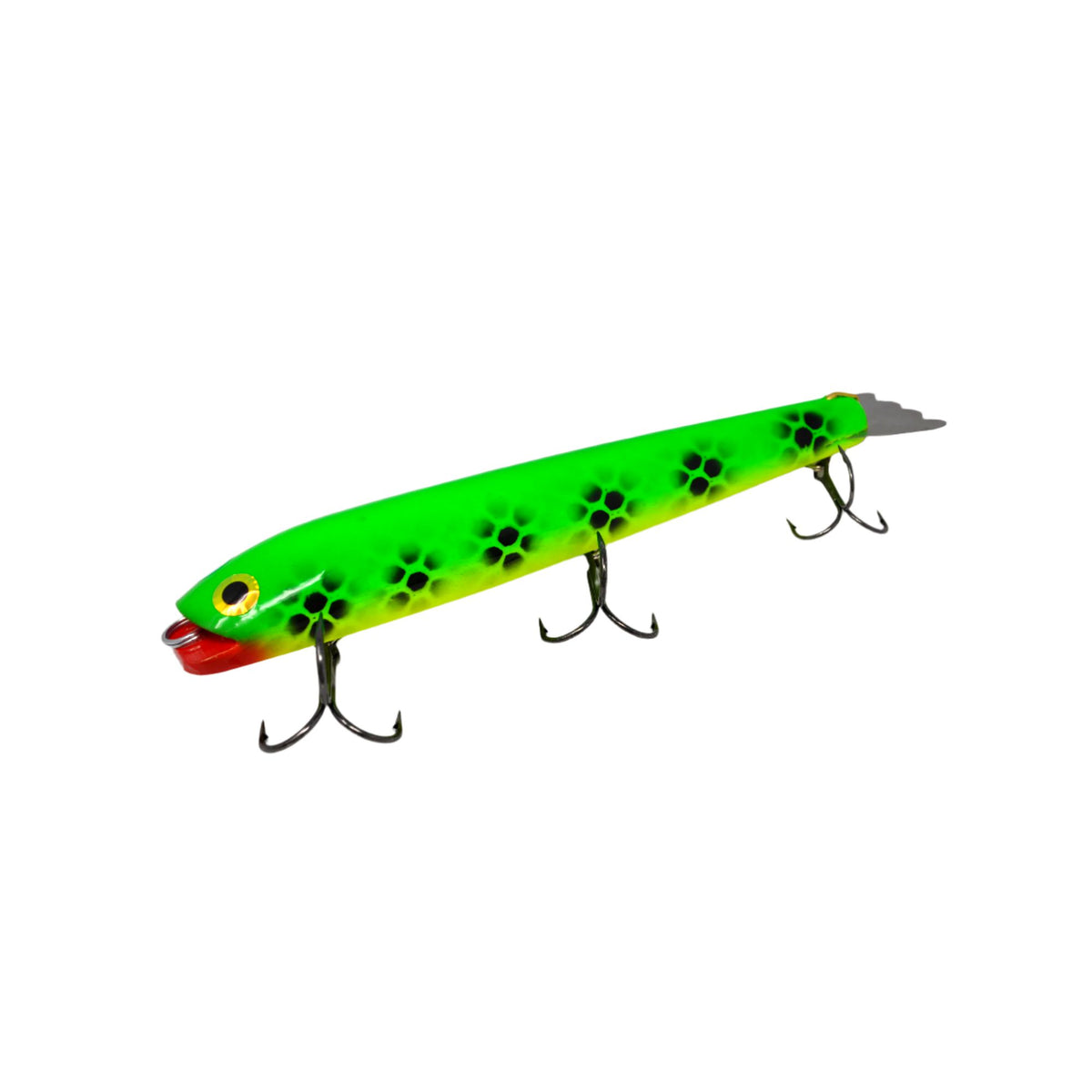 View of Bobbie Bait Jerkbait 8'' Flowage Green Chub available at EZOKO Pike and Musky Shop