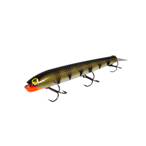 View of Bobbie Bait Jerkbait 8'' White Belly Perch available at EZOKO Pike and Musky Shop