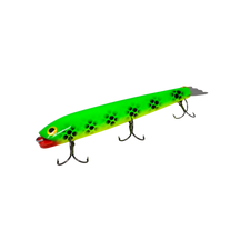 View of Bobbie Bait Jerkbait 9'' Flo Green Chub available at EZOKO Pike and Musky Shop