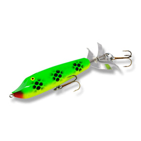 View of Bobbie Bait Wake Maker Topwater Flowage Green Chub available at EZOKO Pike and Musky Shop