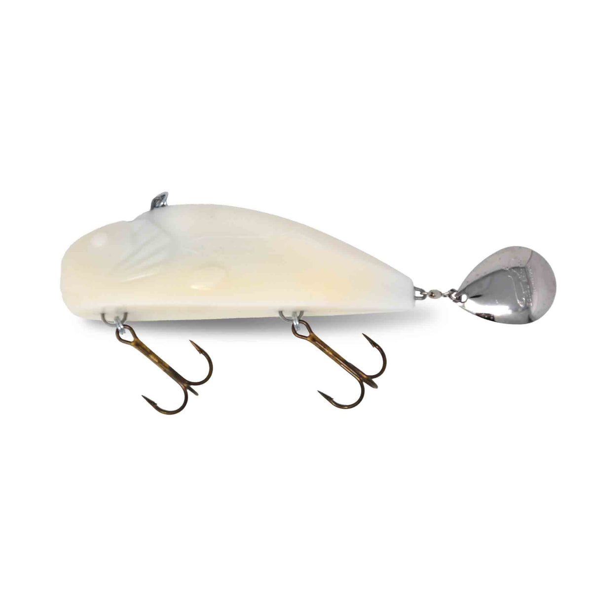 View of Bondy Bait Co. Bondy Bait Junior Pure White available at EZOKO Pike and Musky Shop