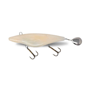 View of Bondy Bait Co. Bondy Wobbler Pearl White available at EZOKO Pike and Musky Shop