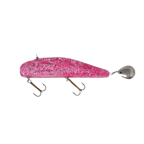 View of Jigs-Spoons Bondy Bait Co. Original Spintail Jig Hot Pink available at EZOKO Pike and Musky Shop