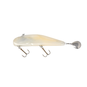 View of Jigs-Spoons Bondy Bait Co. Original Spintail Jig Pearl White available at EZOKO Pike and Musky Shop