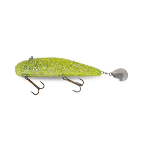 View of Jigs-Spoons Bondy Bait Original Spintail Jig Yellow Snow available at EZOKO Pike and Musky Shop