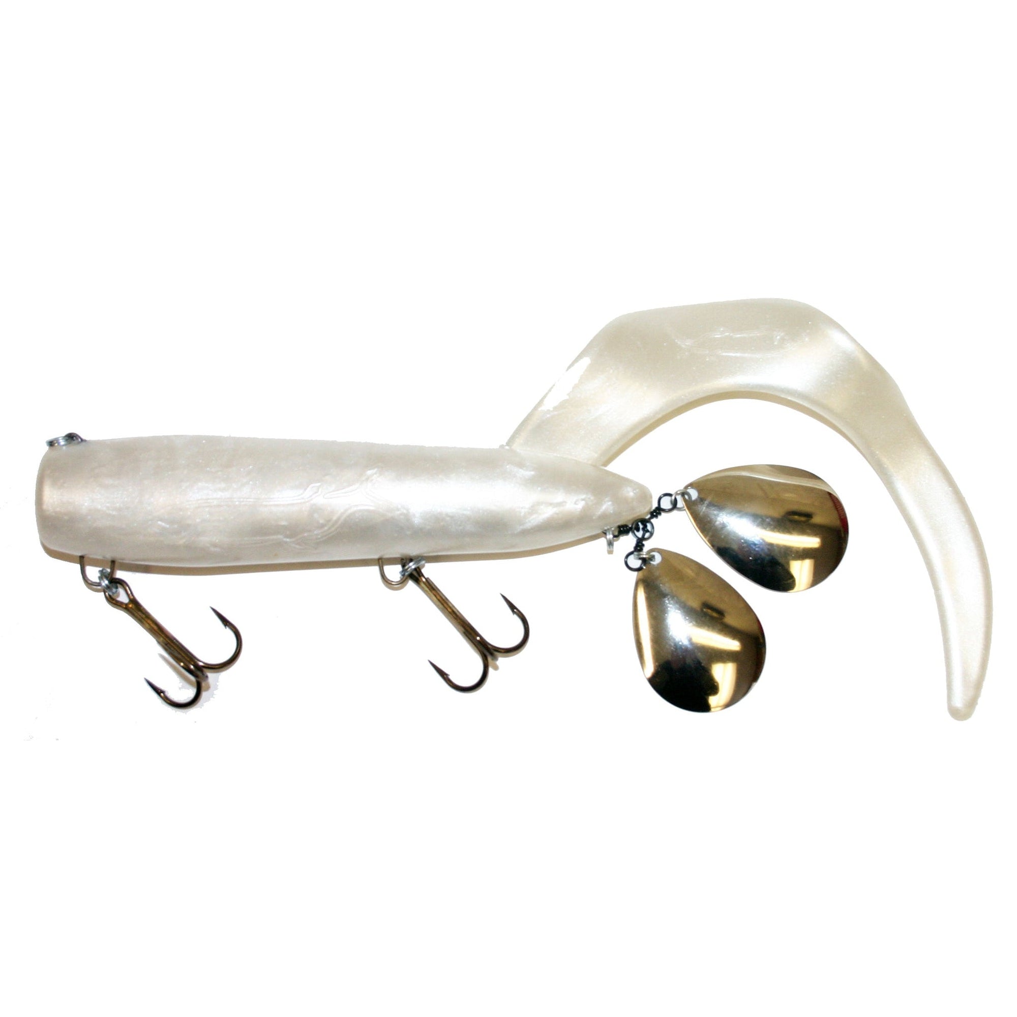 View of Rubber Bondy Bait Co. Royal Orba King Daddy Pear White available at EZOKO Pike and Musky Shop