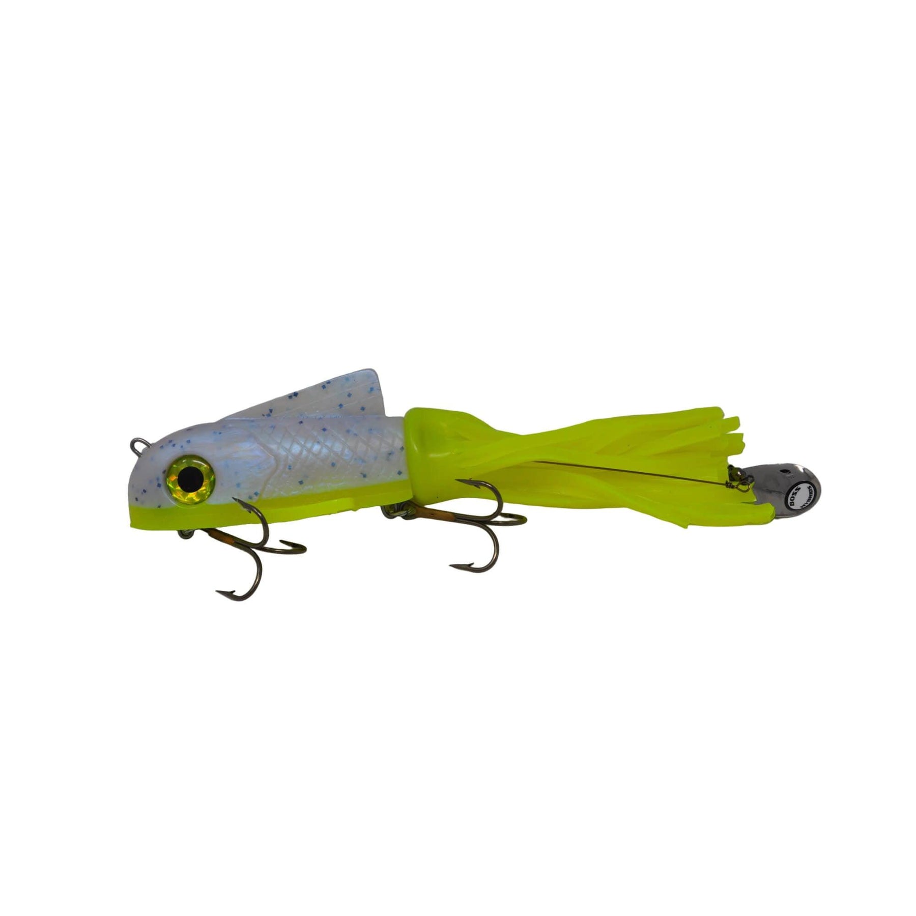 View of Rubber Boss Shad Hybrid Large Hi-Vis Shad available at EZOKO Pike and Musky Shop