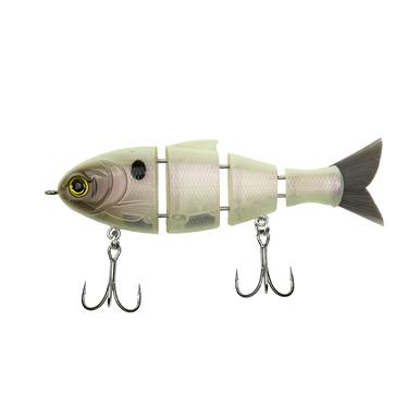View of Swimbait Bucca Brand Baby Bull Shad 3.75" Pearl Bone available at EZOKO Fishing