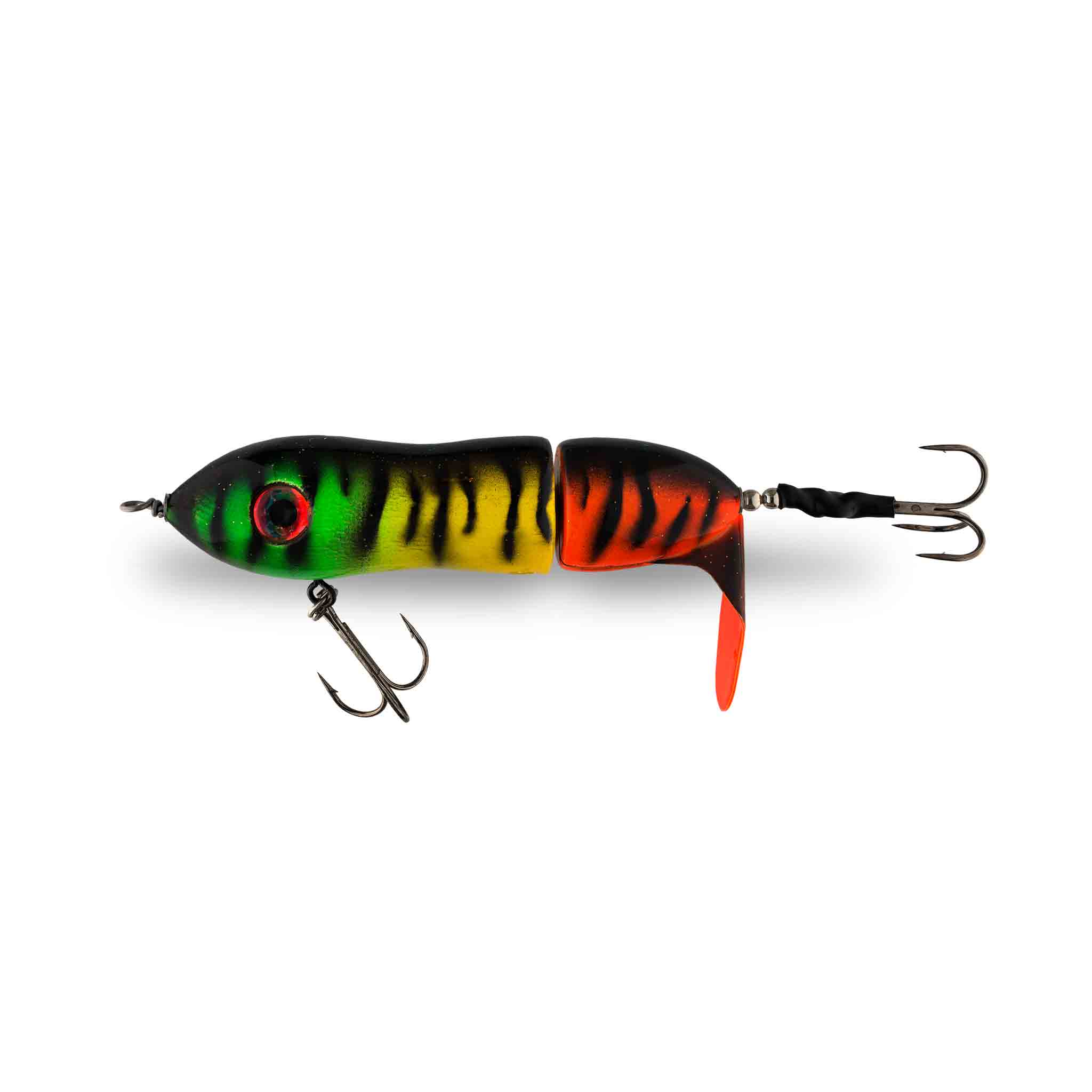 View of Topwater Chaos Tackle Big Mama Lit'tl Sis'tr Propbait Fire Tiger available at EZOKO Fishing
