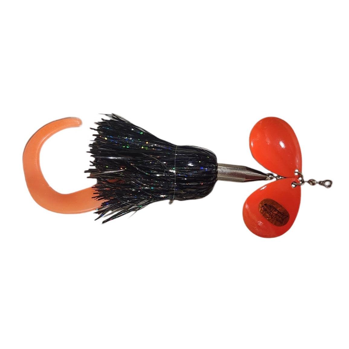 View of Bucktails Esox Assault Double 6 Bucktail Black / Orange available at EZOKO Pike and Musky Shop