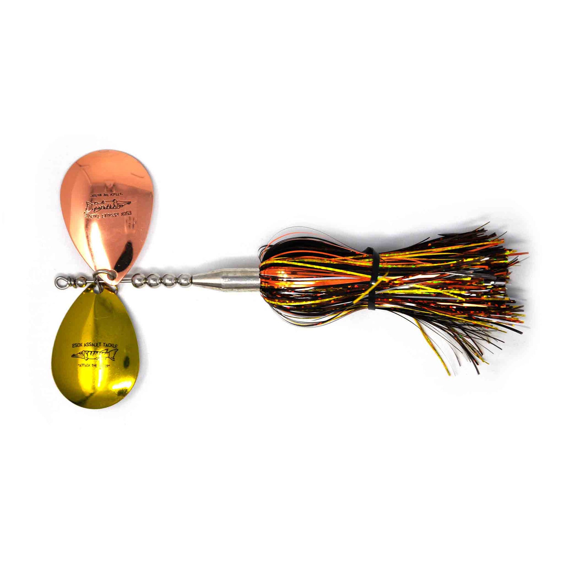 View of Bucktails Chaos Tackle Esox Assault Double 8 Bucktail Killer Korn available at EZOKO Pike and Musky Shop