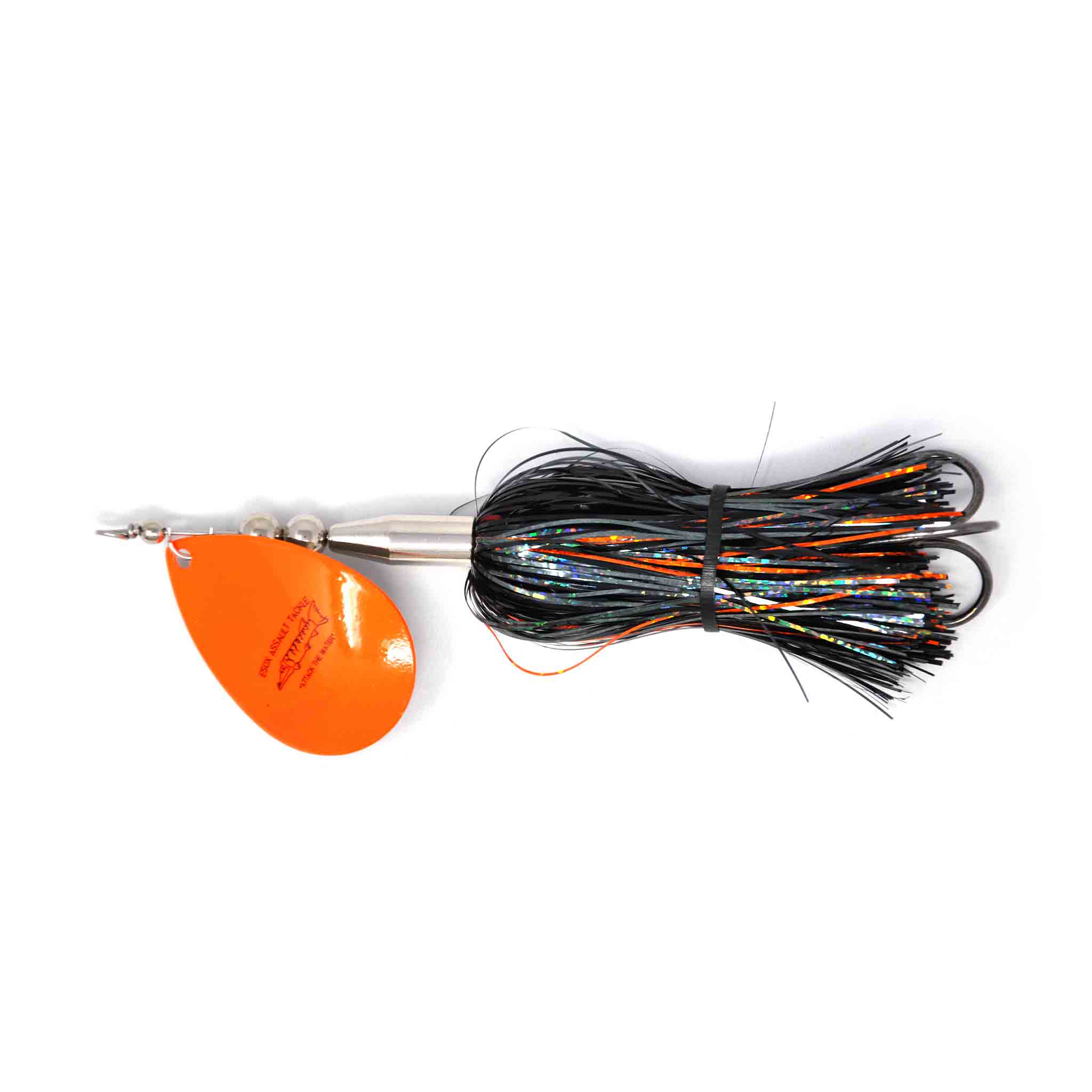 View of Bucktails Chaos Tackle Esox Assault Single 8 Bucktail Black / Orange available at EZOKO Fishing