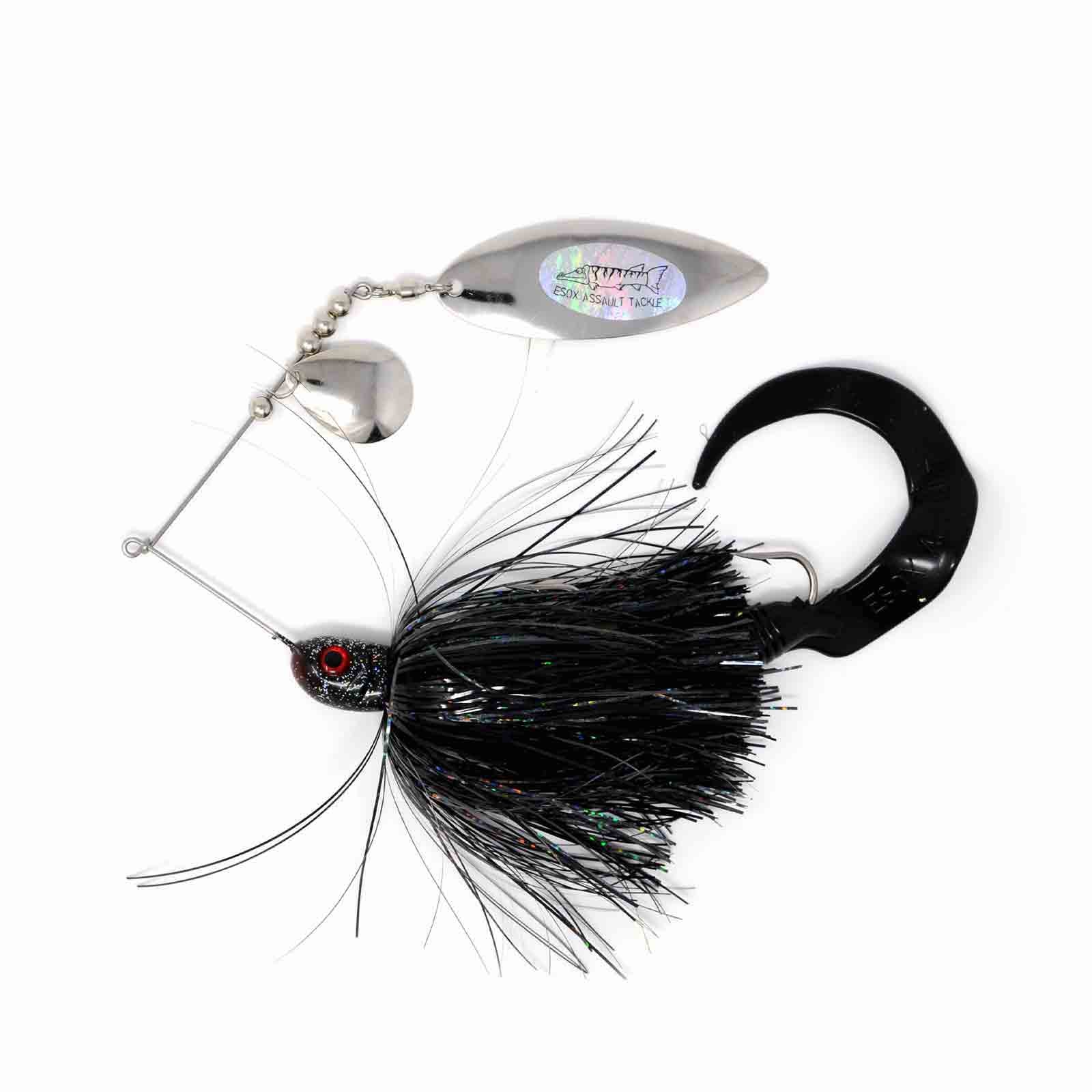 View of Spinnerbaits Chaos Tackle Esox Assault Spinnerbait Willow 1.5oz Black / Nickel available at EZOKO Fishing