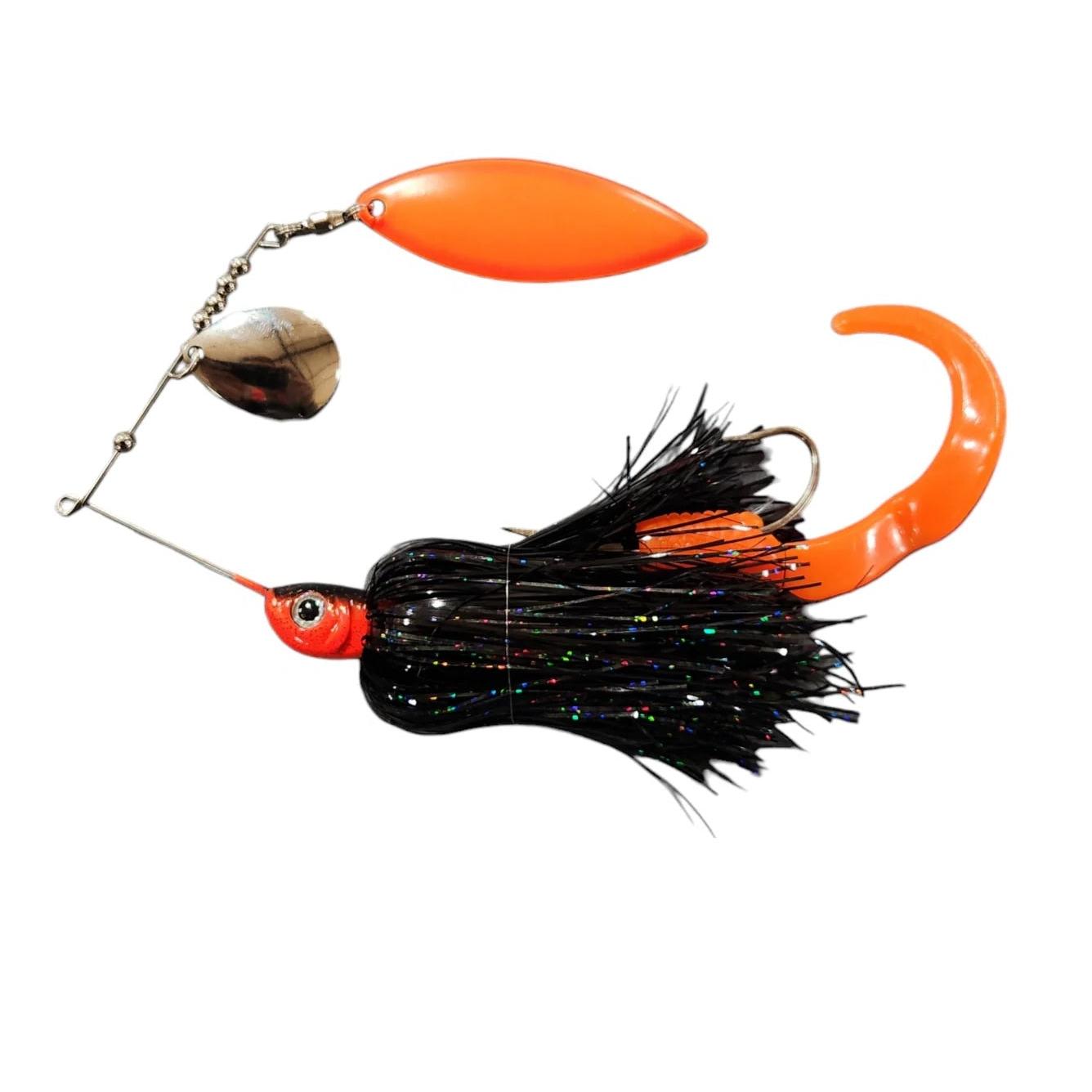 View of Spinnerbaits Chaos Tackle Esox Assault Spinnerbait Willow 1.5oz Black / Orange available at EZOKO Fishing