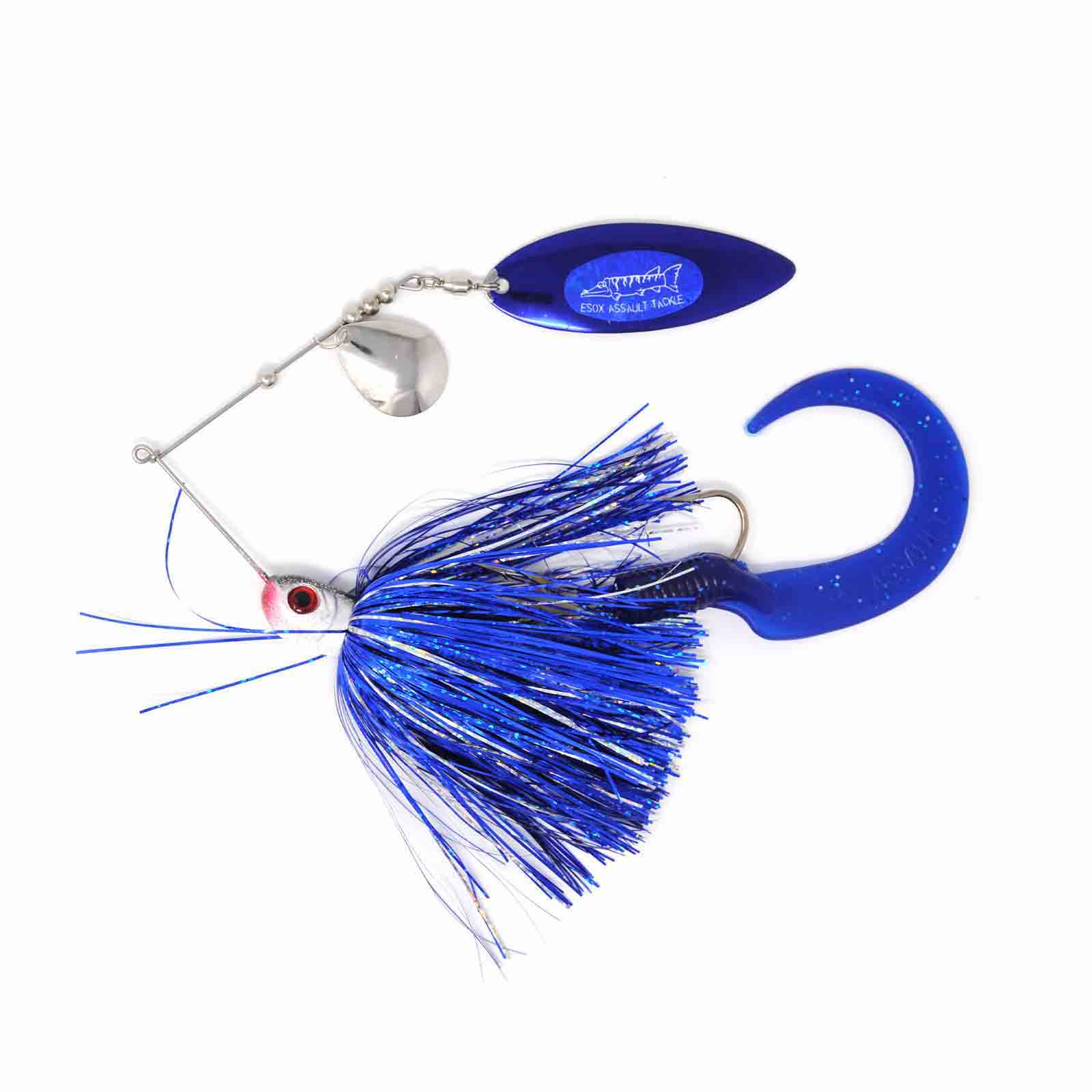 View of Spinnerbaits Chaos Tackle Esox Assault Spinnerbait Willow 1.5oz Blue Shimmer available at EZOKO Fishing