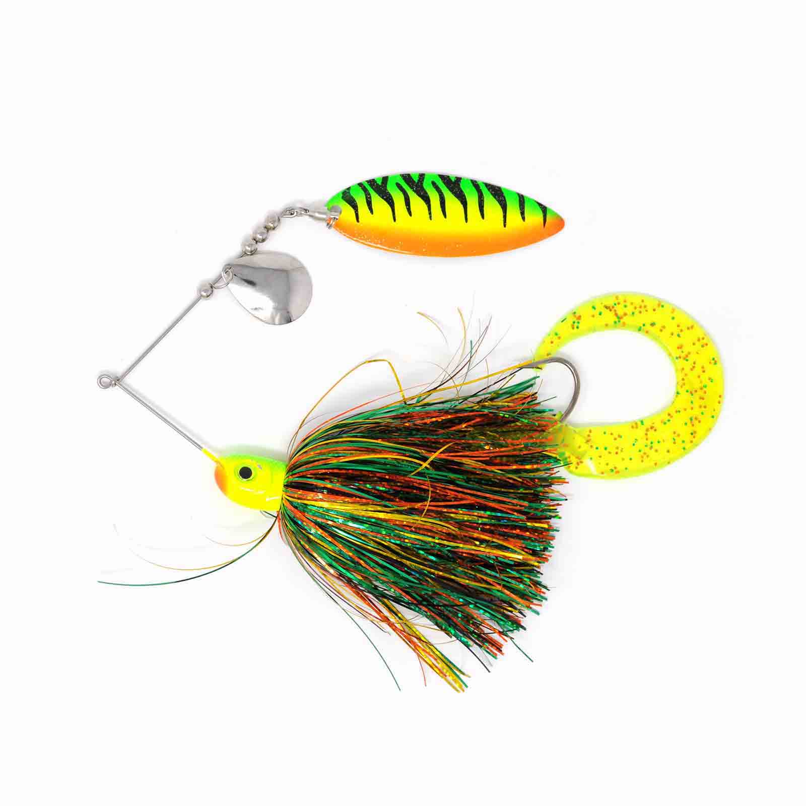View of Spinnerbaits Chaos Tackle Esox Assault Spinnerbait Willow 1.5oz Fire Tiger available at EZOKO Fishing