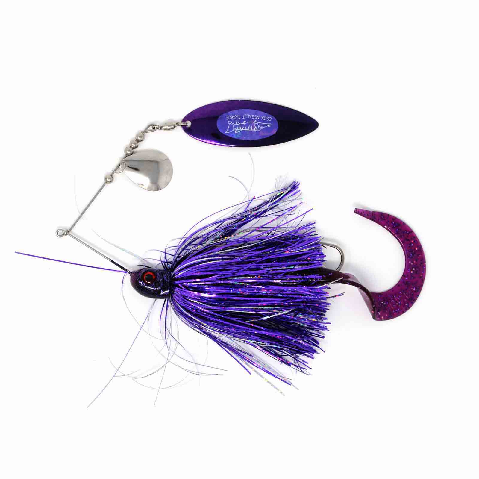View of Spinnerbaits Chaos Tackle Esox Assault Spinnerbait Willow 1.5oz Purple Theory available at EZOKO Fishing
