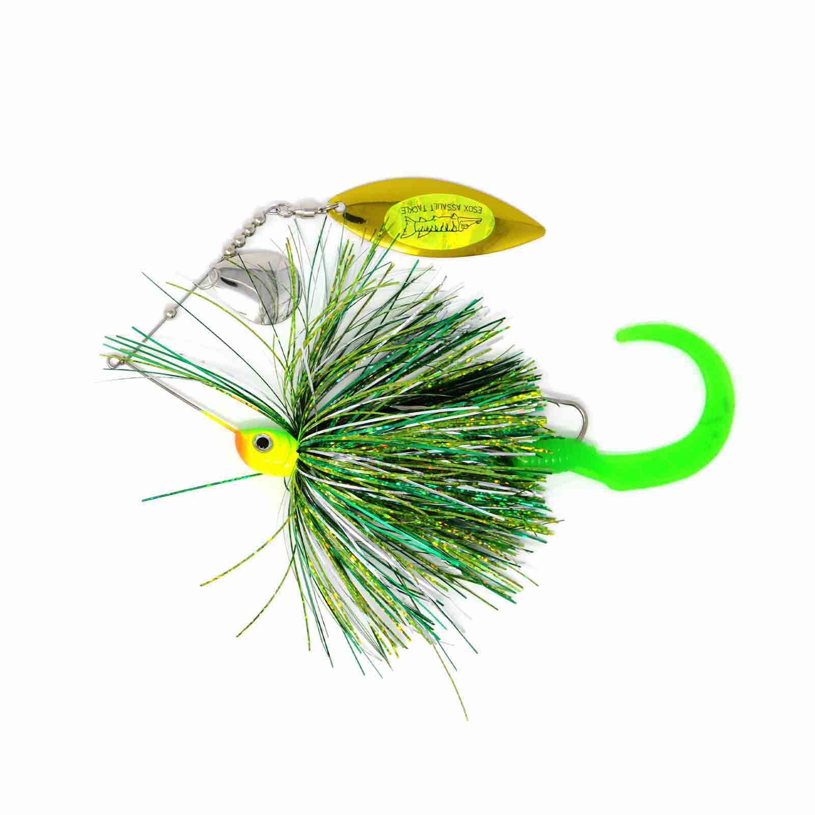 View of Spinnerbaits Chaos Tackle Esox Assault Spinnerbait Willow 1oz Gang Green available at EZOKO Fishing