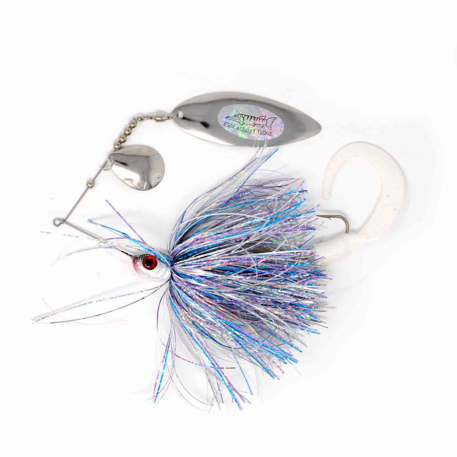 View of Spinnerbaits Chaos Tackle Esox Assault Spinnerbait Willow 1oz Shimmer Shad available at EZOKO Fishing