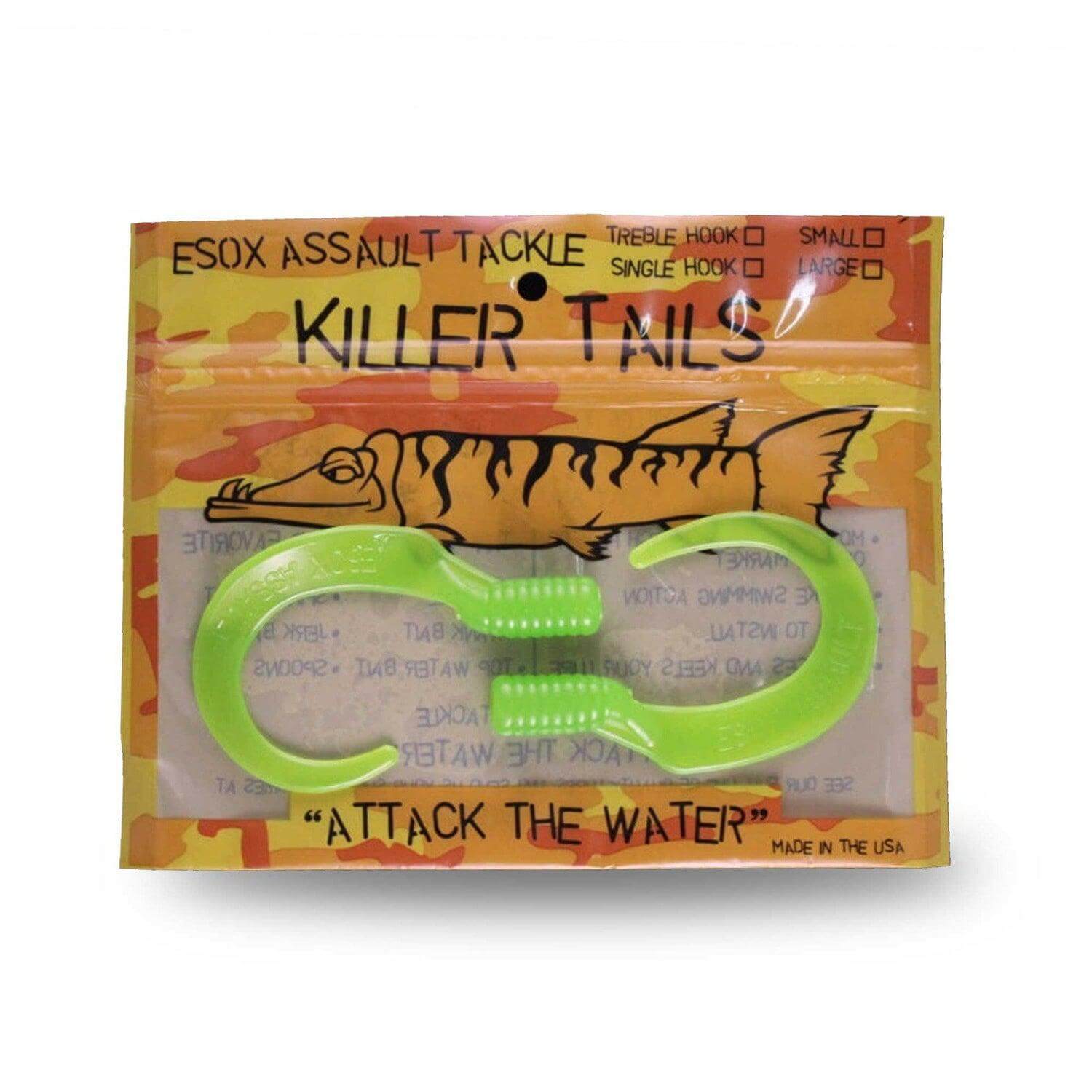 Chaos Tackle Killer Tails Flowage Green Large 7.5 in Lures Add-on