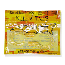 View of Lures_Add-on Chaos Tackle Killer Tails Gold Flake Small 6 in available at EZOKO Pike and Musky Shop