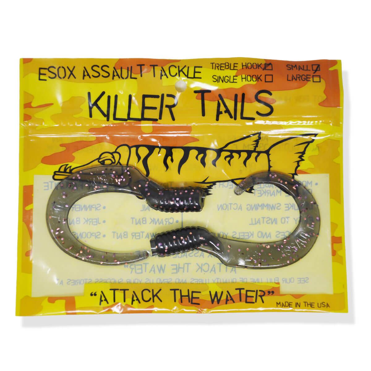 View of Lures_Add-on Chaos Tackle Killer Tails Small 6 in Copper Flake available at EZOKO Fishing