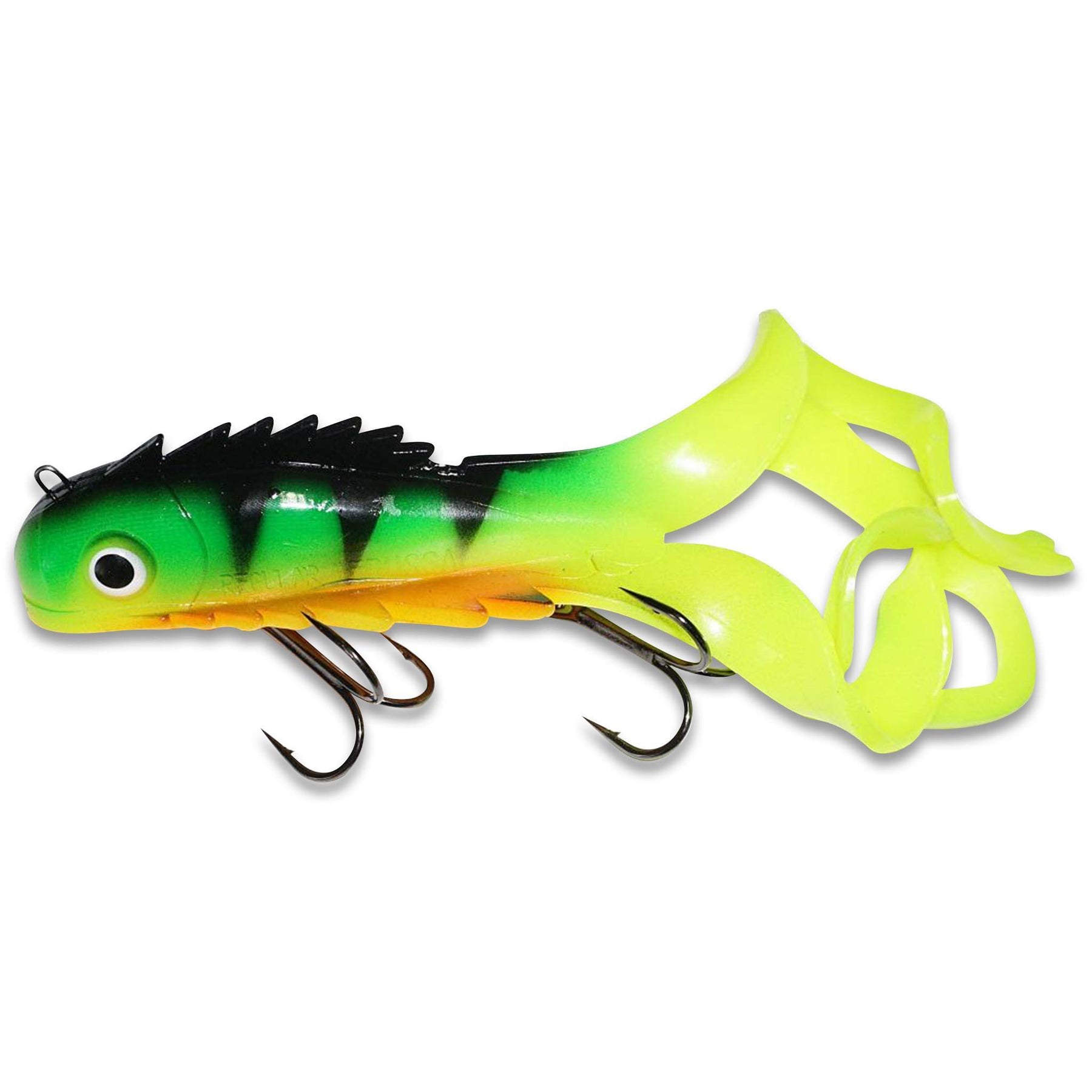 View of Rubber Chaos Tackle Medussa Husky Fire Tiger available at EZOKO Fishing