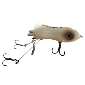 View of Topwater Chaos Tackle Psycho Flaptail Bone available at EZOKO Fishing