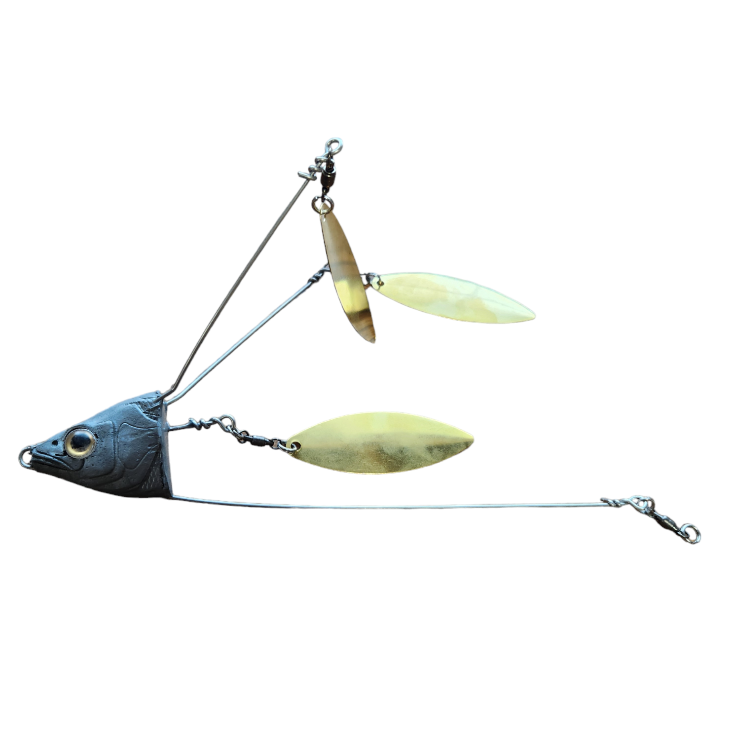 View of Lures_Add-on Chaos Tackle Willen's Hat Trick 3 Blades Silver / Gold Blades available at EZOKO Pike and Musky Shop