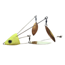 View of Lures_Add-on Chaos Tackle Willen's Hat Trick 3 Blades Chartreuse / Gold Blades available at EZOKO Pike and Musky Shop