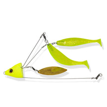 View of Lures_Add-on Chaos Tackle Willen's Hat Trick Center Blade And Two Teasers Chartreuse with Green Chartreuse Teasers available at EZOKO Pike and Musky Shop