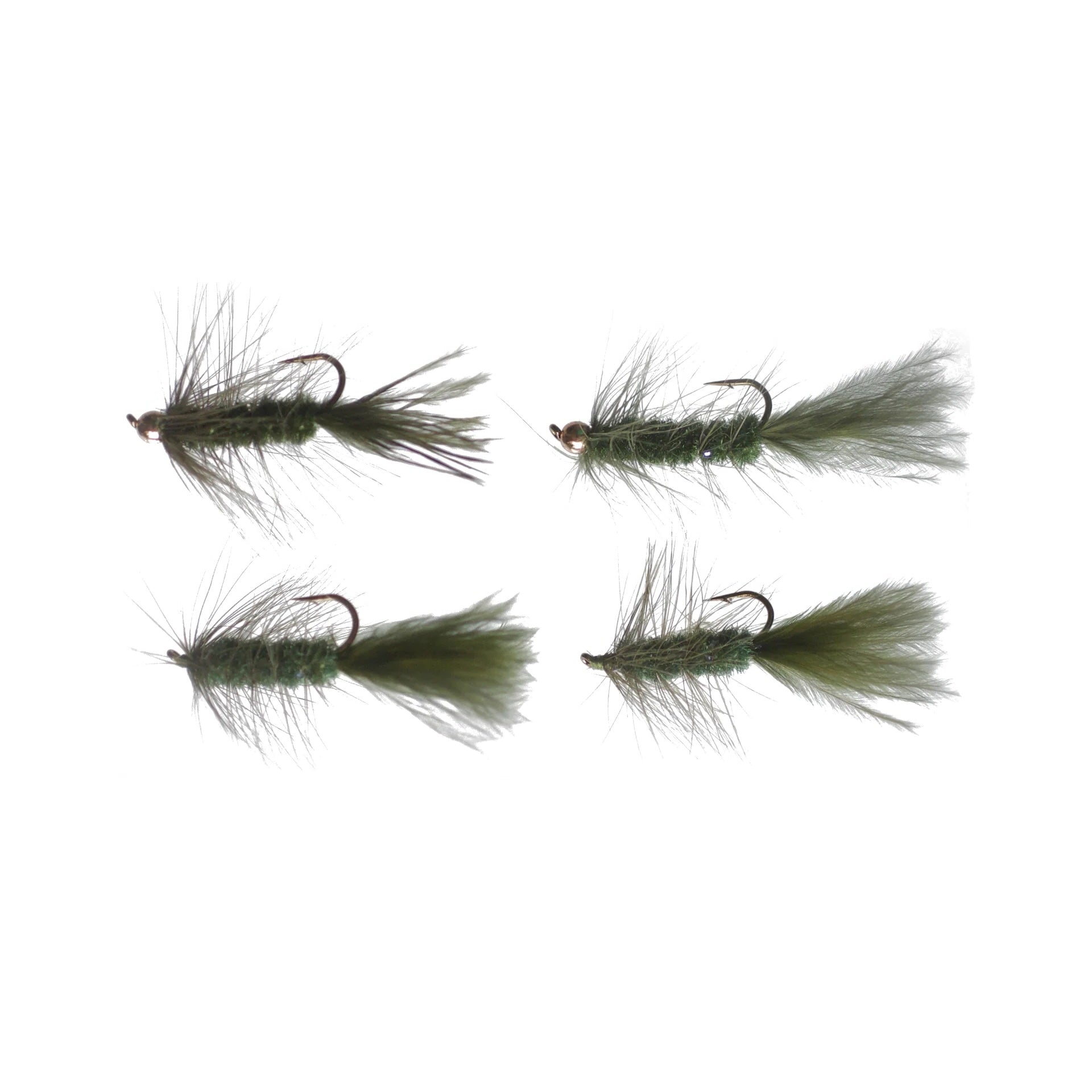 View of Cortland Olive Wooly Bugger - 4 Pack available at EZOKO Fishing