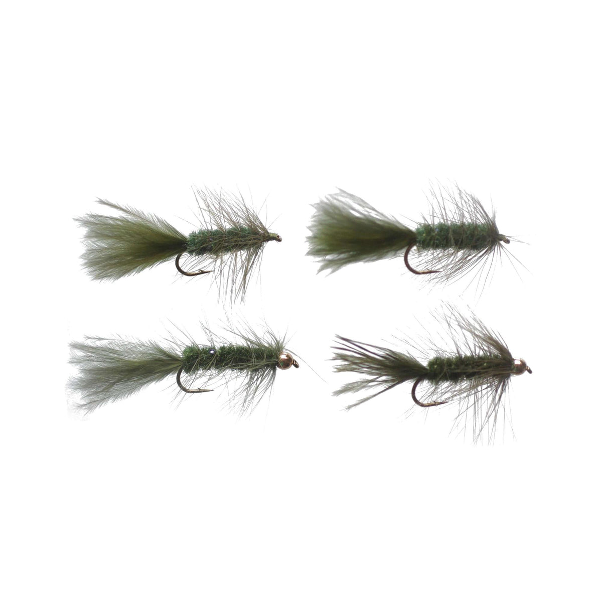 View of Cortland Olive Wooly Bugger - 4 Pack available at EZOKO Pike and Musky Shop