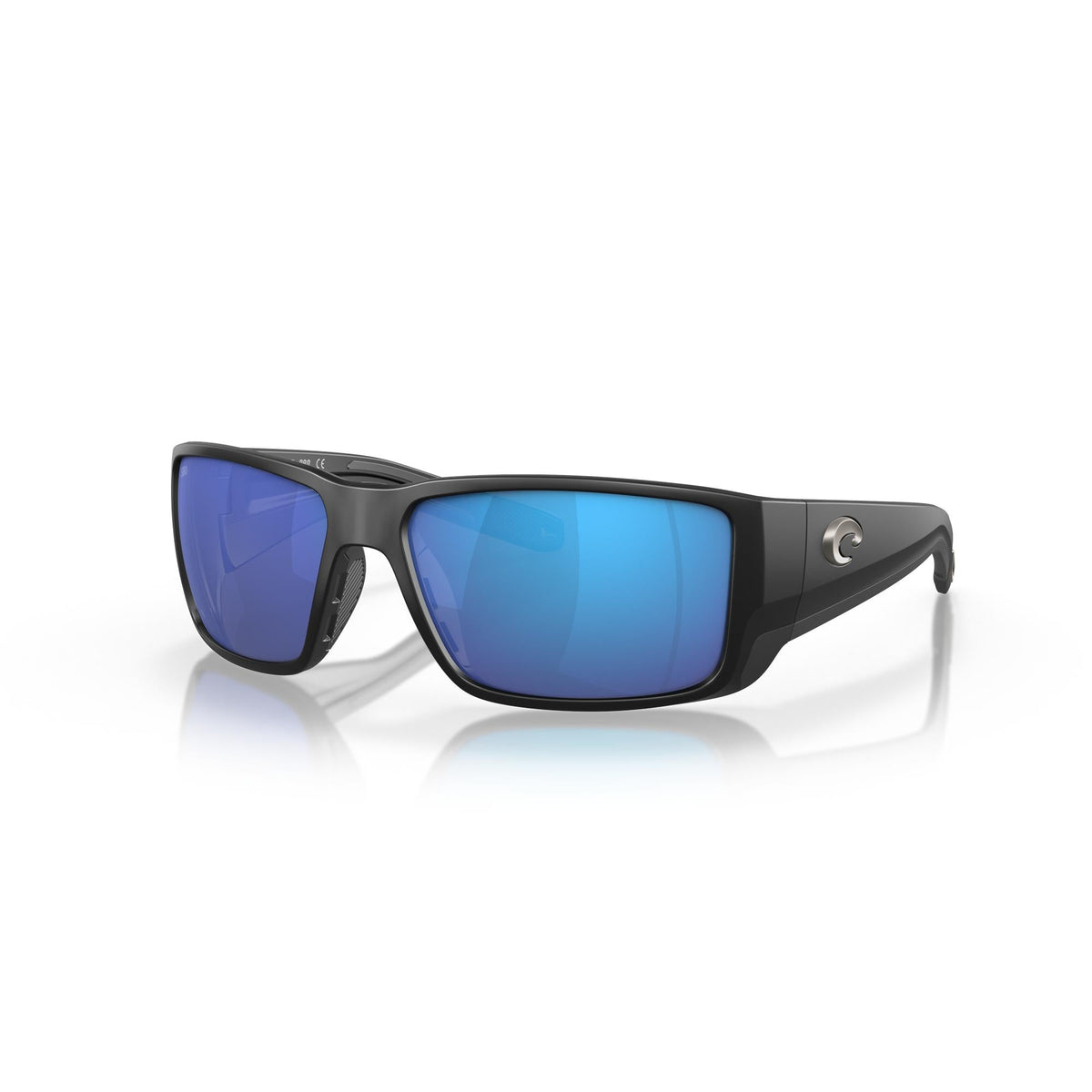 View of Sunglasses Costa BlackFin Pro Matte Black Blue Mirror 580G available at EZOKO Pike and Musky Shop