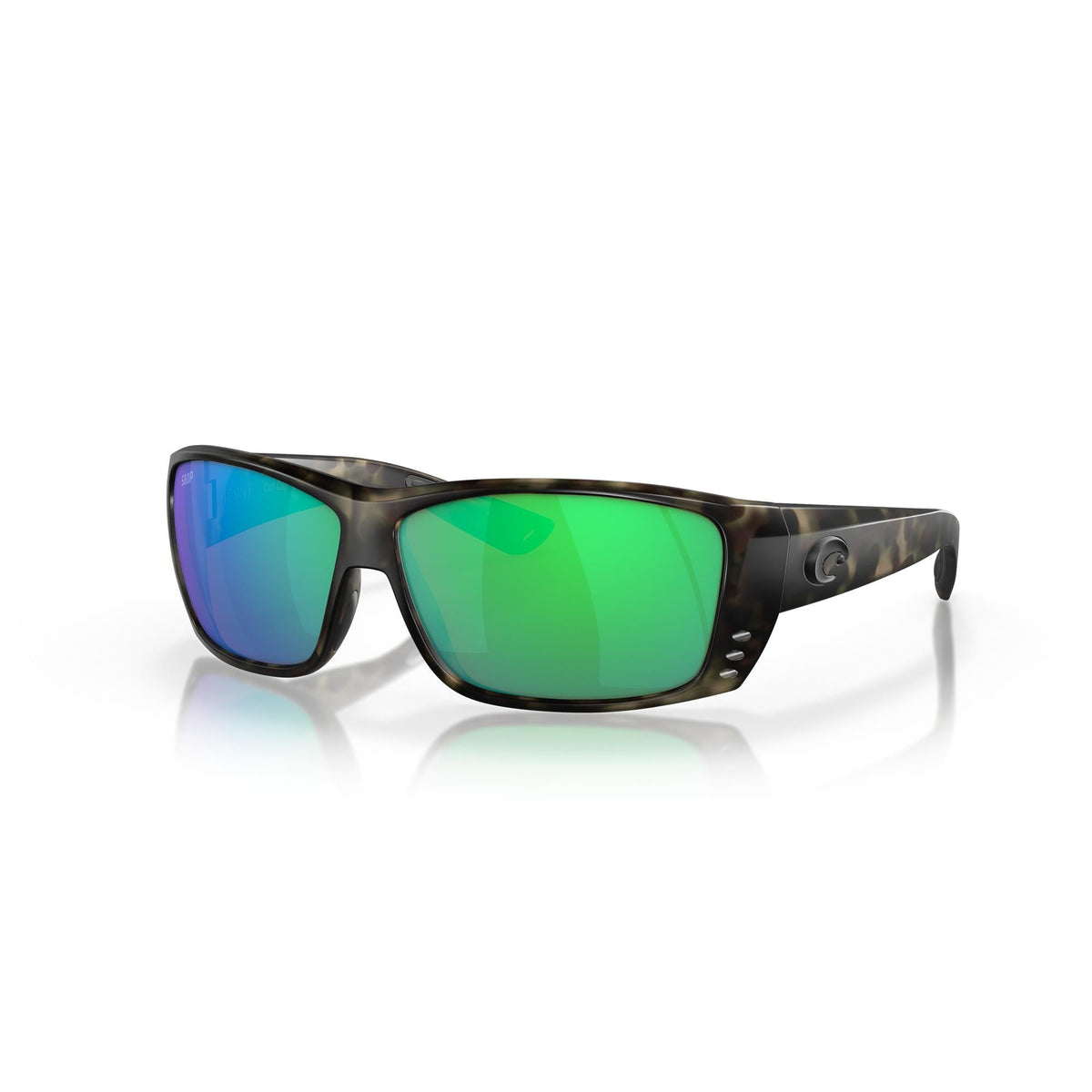 View of Sunglasses Costa Cat Cay Wetlands Green Mirror 580G available at EZOKO Pike and Musky Shop
