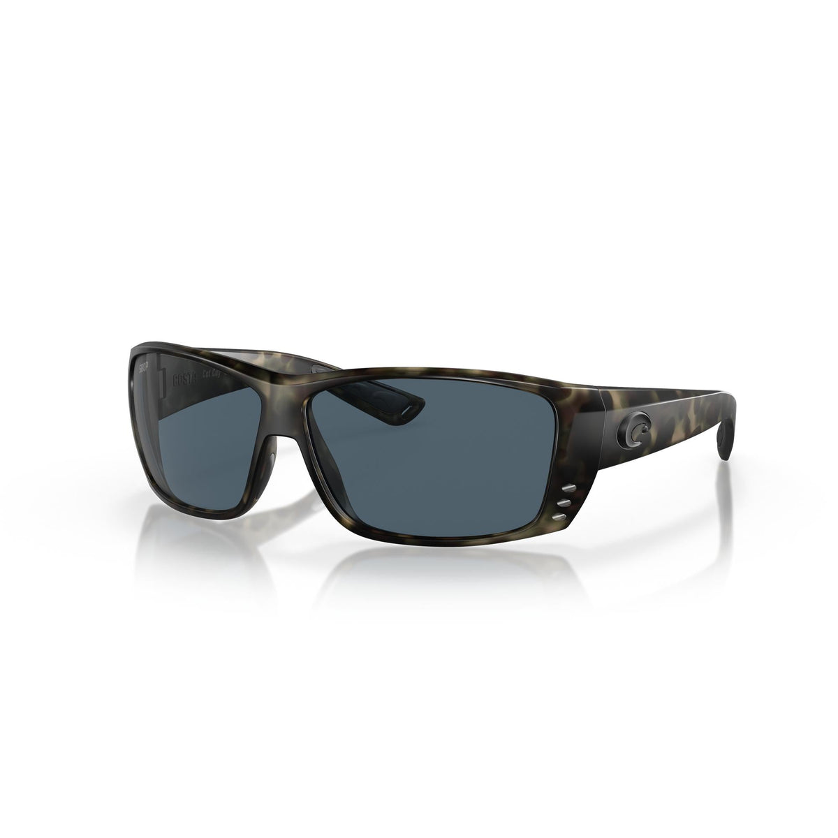View of Sunglasses Costa Cat Cay Wetlands Gray 580P available at EZOKO Pike and Musky Shop