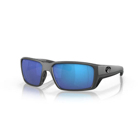 View of Sunglasses Costa Fantail Pro Matte Grey Blue Mirror 580G available at EZOKO Pike and Musky Shop