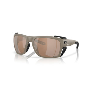 View of Sunglasses Costa King Tide 8 Fishing Sunglasses Mate Sand Copper Silver Mirror 580G available at EZOKO Fishing