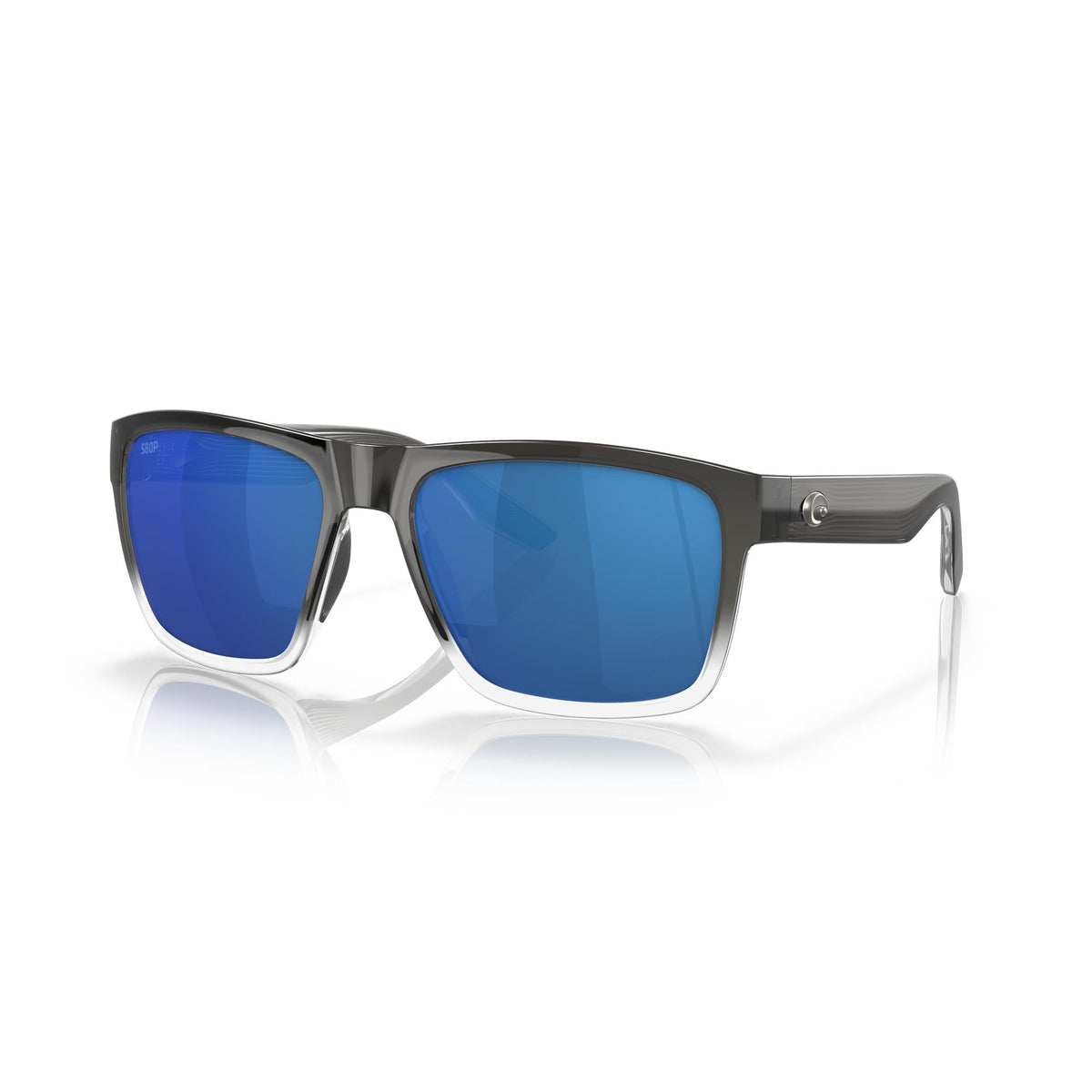 View of Sunglasses Costa Paunch XL Fog Gray Blue Mirror 580P available at EZOKO Pike and Musky Shop