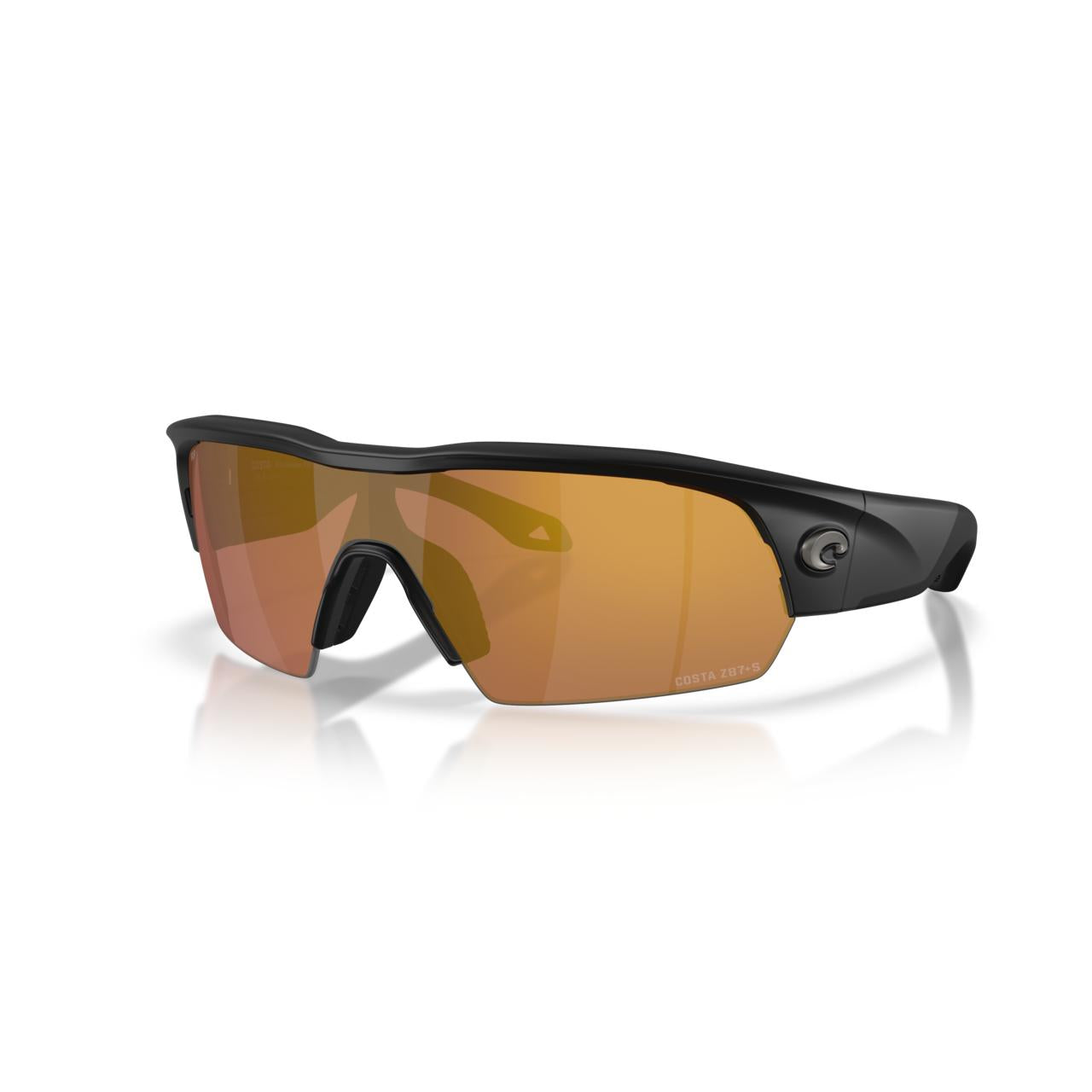 View of Costa Pilothouse Pro Sunglasses Mate Black Gold Mirror available at EZOKO Fishing