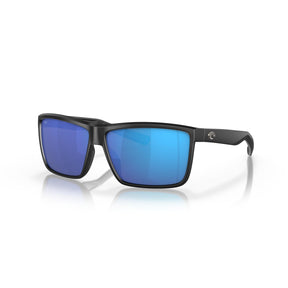 View of Sunglasses Costa Rinconcito Matte Black Frame Blue Mirror 580G available at EZOKO Pike and Musky Shop